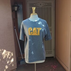 CAT Logo Short Sleeve T-Shirt in Gray